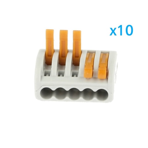 [CL0055] 10 Morsetti a Molla 5 Leve Riutilizzabili Connettori Per Cavi Elettrici Facili