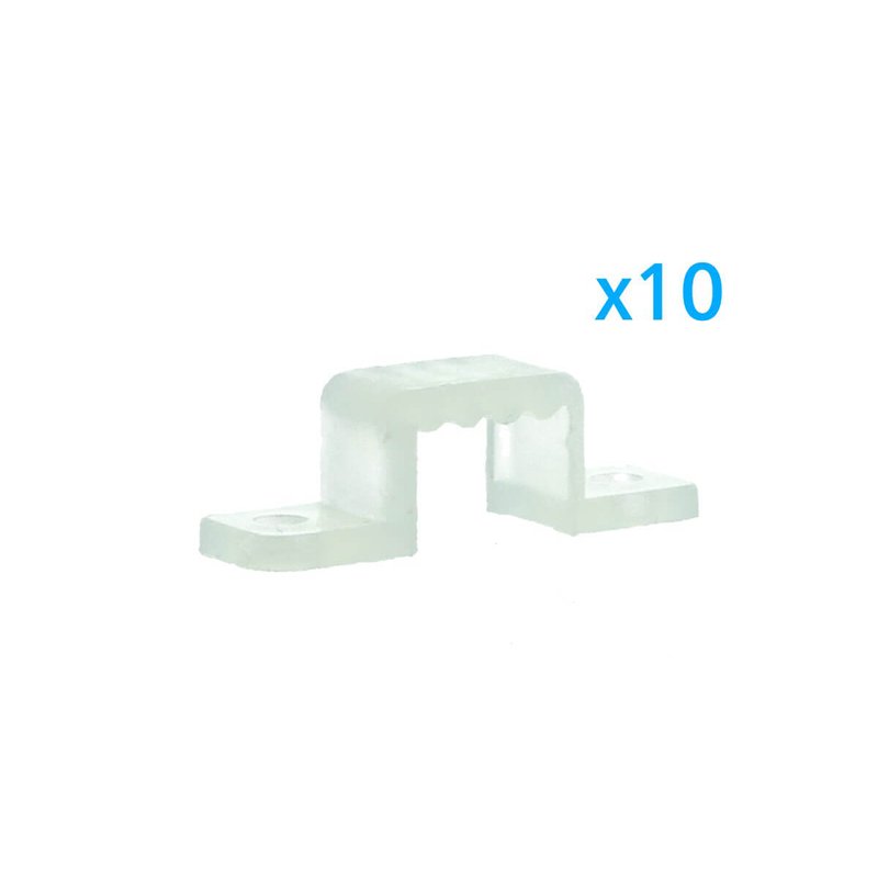 [CL2200107] 10 PZ Clip Fissaggio Rigido 10x7 mm per Bobina Striscia Led Impermeabile