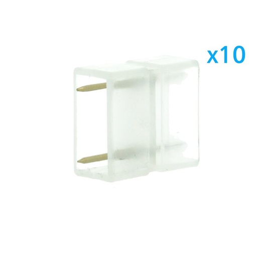[CL2205012] 10 PZ Connettore Da 2 Pin Passo 12mm Per Unire e Allungare Bobina Led 220V Mono Colore