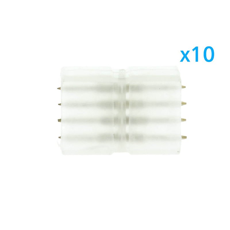 [CL2206009] 10 PZ Connettore Da 4 Pin RGB Passo 9mm Per Unire e Allungare Bobina Led RGB 220V
