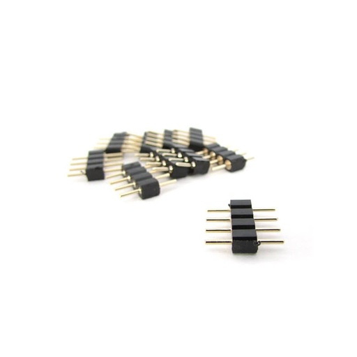 [CL1111] 10 PZ Spina Maschio 4 Pin Nera per Connessione Striscia Led RGB Controller