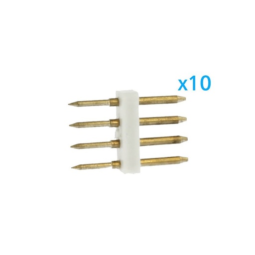 [CL2204012] 10 PZ Spina Da 4 Pin RGB Passo 12mm Per Collegamento Bobina Led RGB Da 220V Con Alimentatore Trasformatore Raddrizzatore