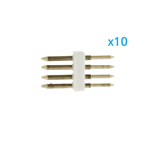 [CL2204009] 10 PZ Spina Da 4 Pin RGB Passo 9mm Per Collegamento Bobina Led RGB Da 220V Con Alimentatore Trasformatore Raddrizzatore