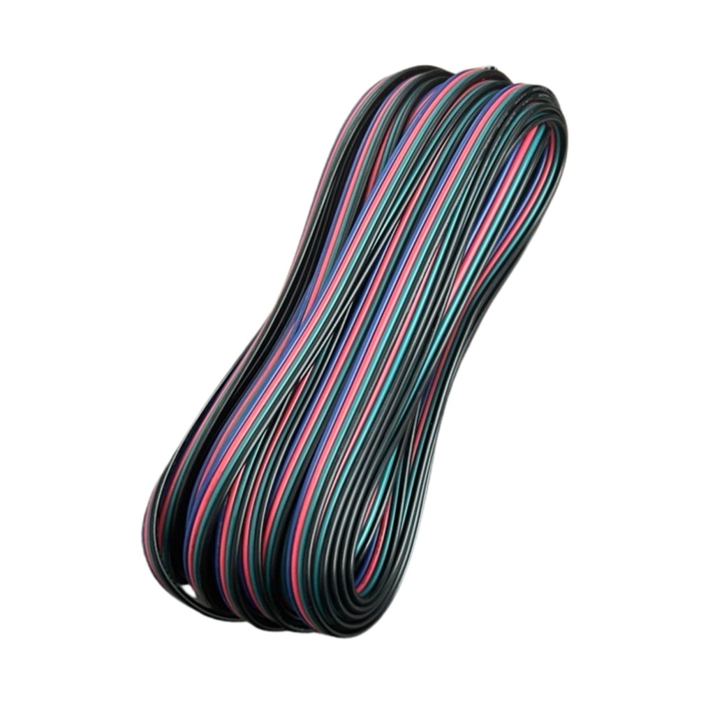 [CL1004] 10 Metri Cavo Filo Elettrico Piattina Quadri Polare 4X0,25 mmq Cavo di Prolunga Per Striscia Led RGB