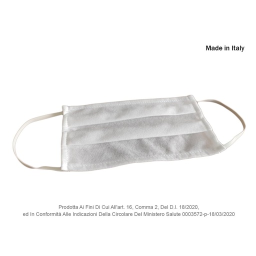 [AAA12WHITE] 12 Pezzi Mascherina Tessuto TNT Colore Bianco Made in Italy