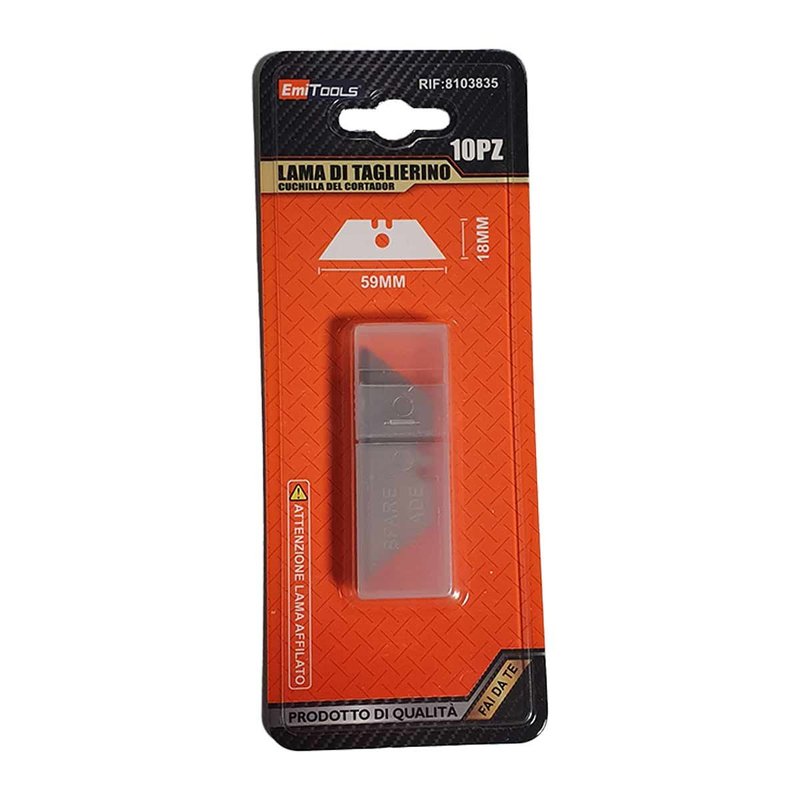 [AS313835] 10 Pezzi Lame Di Ricambio Trapezoidale SK5 Forma T 18mm Per Taglierino Pieghevole