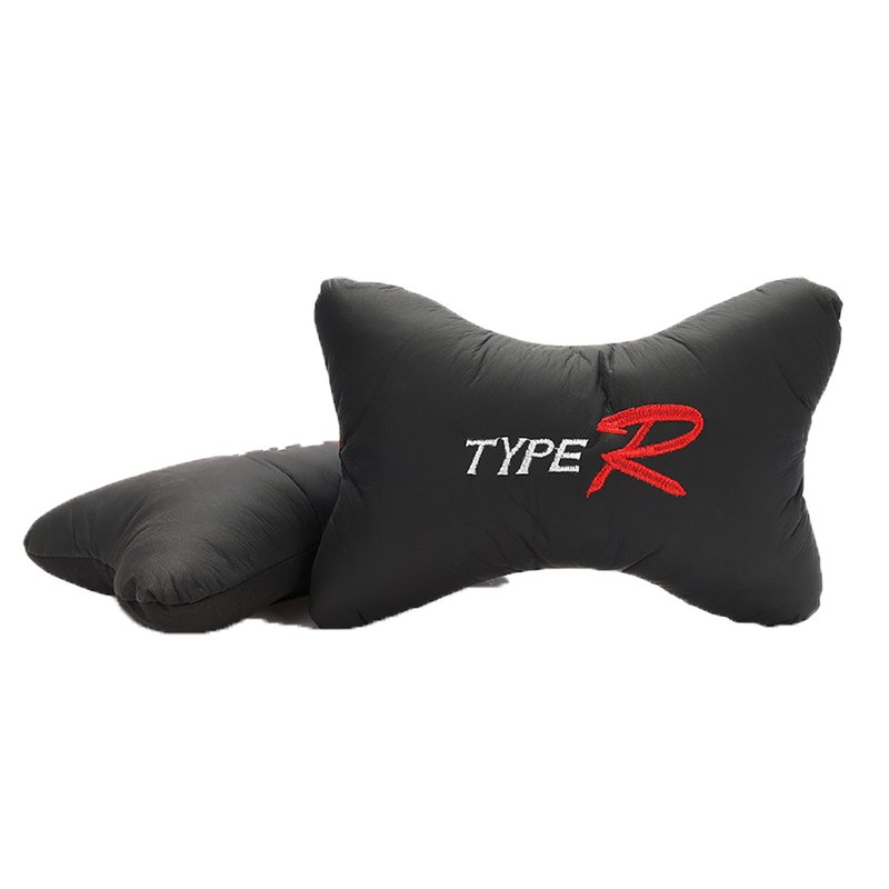 [PT301433] 2 Pezzi Cuscini Poggiatesta Auto Ergonomici e Traspiranti Colore Nero Scritta Type R