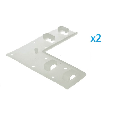 [CL2208220] 2 PZ Clip Fissaggio Curva 4 Posizioni Passo 14x7mm per Bobina Striscia LED Angolo Parete
