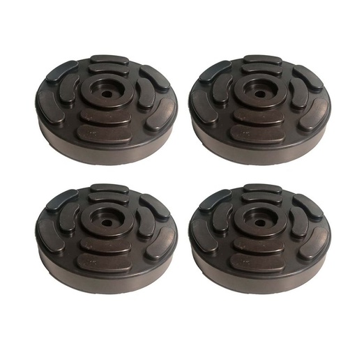 [AS14027] 4 Pezzi Tamponi a Cuffia in Gomma Tondo 140x27mm Con Foro Centrale Per Ponte Sollevatore Ravaglioli OMCN