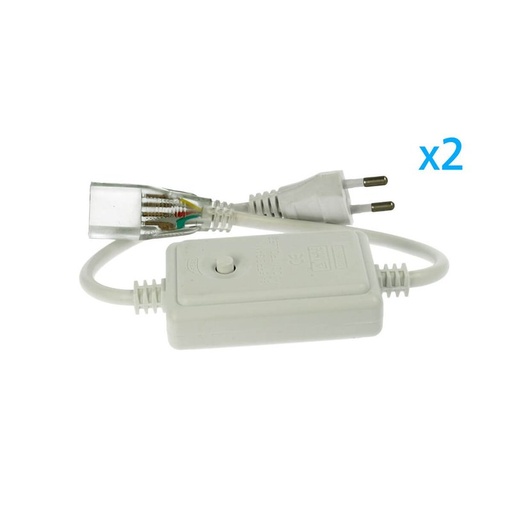 [CL2207812] 2 PZ Spina Alimentatore Trasformatore Raddrizzatore 4 Pin RGB Passo 12mm Con Mini Controller Per Bobina Led RGB 220V Fino a 50 Metri 500W