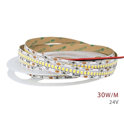 [BL2429C3] 24V Bobina Striscia Striscia LED 30W/M 140LM/W 4200LM/M Bianco Caldo 3000K 1200 SMD 2835 5 Metri