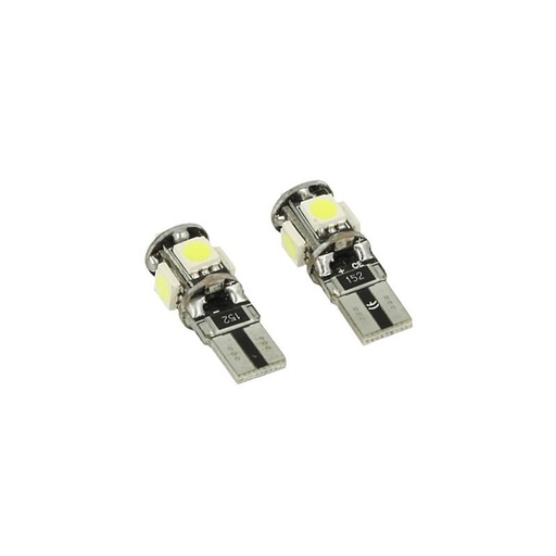 [LS2087R] 24V Lampada LED Canbus T10 W5W Rosso Luci Posizione Targa per Camion Bus Barca 5 SMD 5050