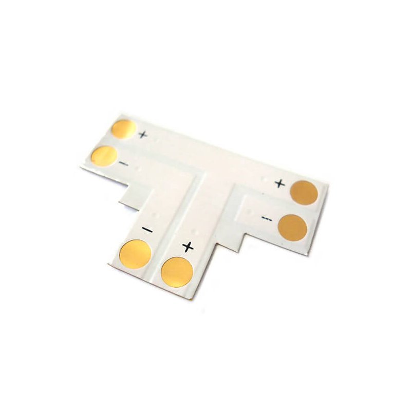 [CL0733] 4 PZ Connettore Passo 10mm Forma T per Allungare e Curvare Striscia LED Monocolore Larghezza 10mm