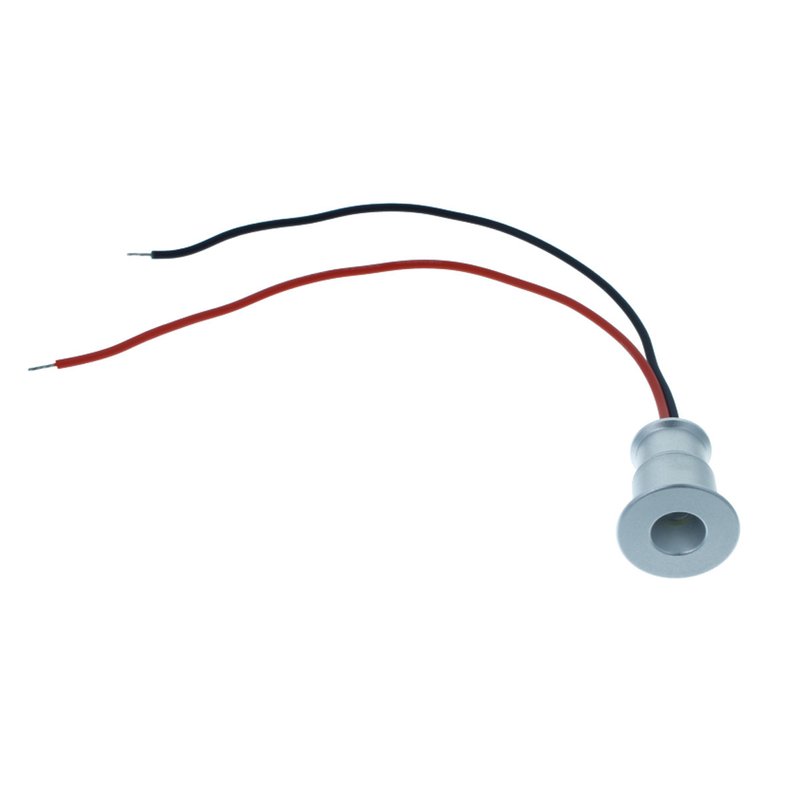 [FP115120SN] 4 PZ Mini Faretto LED da Incasso 1W DC 12V Neutro 4000K Carcassa Argento Angolo 120° Foro 15mm 20x25mm