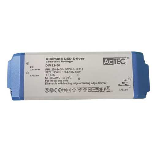 [CD41050] Alimentatore Dimmerabile Con Triac Dimmer Taglio di Fase DC 12V 50W Per Striscia Led 12V DIM12-50