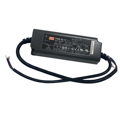 [MW-PWM-40-12] Alimentatore Led MW MEAN WELL PWM-40-12 Dimmerabile 40W 12V IP67 Dimming 3 in 1 0-10V 10V PWM Resistance
