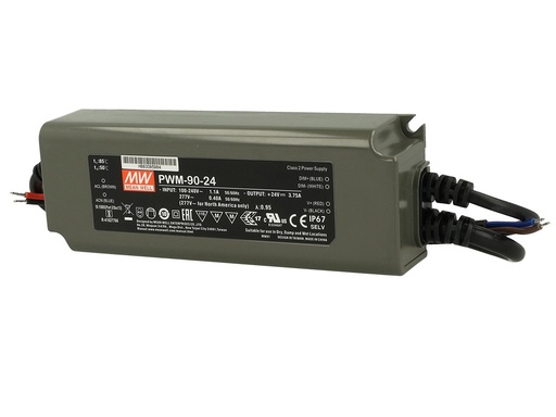 [MW-PWM-90-24] Alimentatore Led MW MEAN WELL PWM-90-24 Dimmerabile 90W 24V IP67 Dimming 3 in 1 0-10V 10V PWM Resistance