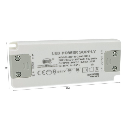 [CV8220] Alimentatore Trasformatore CV 20W 24V 0,83A Super Slim Solo 16mm Spessore