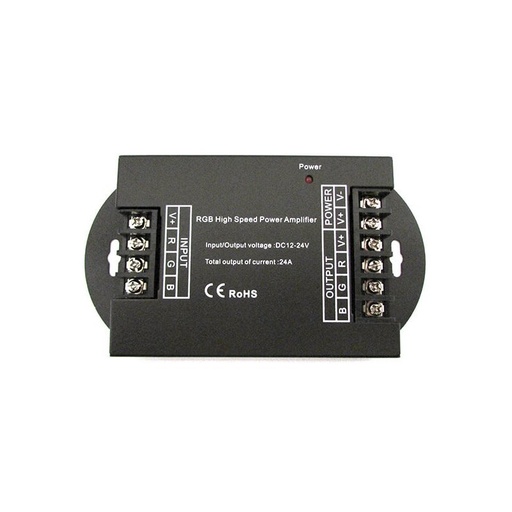[CL6610] Amplificatore Segnale PWM Alta Velocita Per Striscia Led RGB e Mono Colore 12V 24V 3X8A AP100