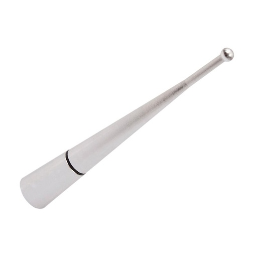 [PT300525] Antenna Auto 10cm Per Autoradio FM AM Con 2 Adattatori M5 M6 Universale Colore Argento