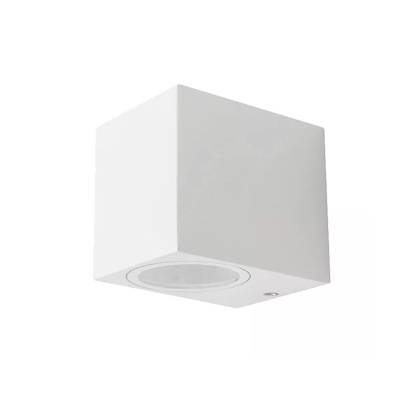 [LD9148] Applique Lampada Da Parete Quadrato Attacco GU10 IP44 Carcassa Bianca Illuminazione Da Un Lato SKU-7539