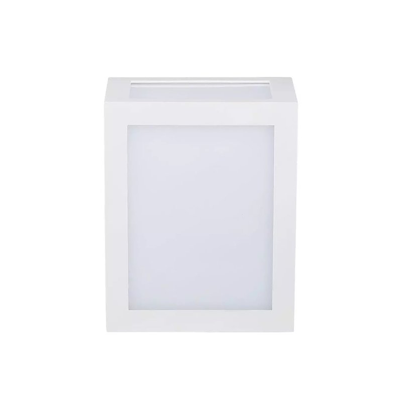 [LD8334F] Applique Lampada Led Da Muro Parete a Lanterna 12W 6400K Carcassa Bianca IP65 360 Gradi SKU-8336