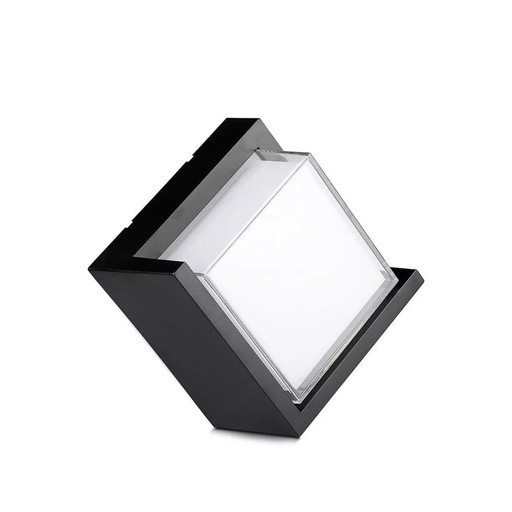 [LD8540N] Applique Lampada Led Da Muro Parete Quadrato Neutro 4000K 12W Con Diffusore Semicoperto Colore Nero SKU-218540