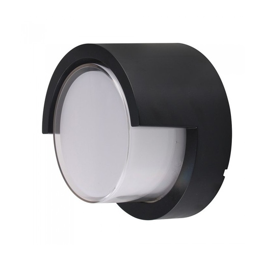 [LD8538N] Applique Lampada Led Da Muro Parete Rotondo Neutro 4000K 12W Con Diffusore Semicoperto Colore Nero SKU-8538