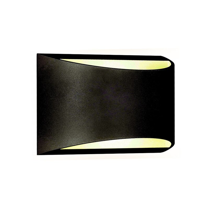 [LD8684N] Applique Lampada Led Da Parete 10W Carcassa Nera 4000K IP54 Doppio Fascio Luminoso Up-Down Forma Mezza Luna SKU-218684