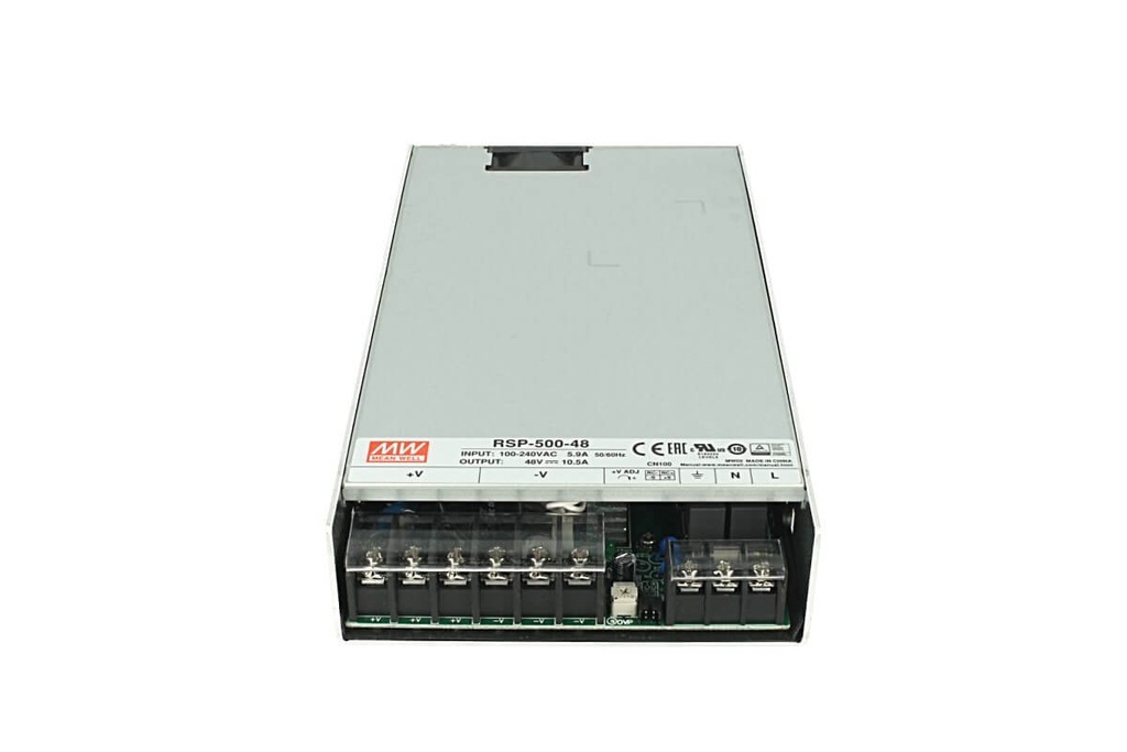 [MW-RSP-500-48] Alimentatore MW MEAN WELL CV Trasformatore RSP-500-48 500W 48V 10,5A Da 220V a DC 48V