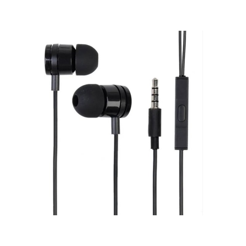 Auricolari con filo jack 3,5mm analogico, cuffie con microfono, cavo 1,2m nere