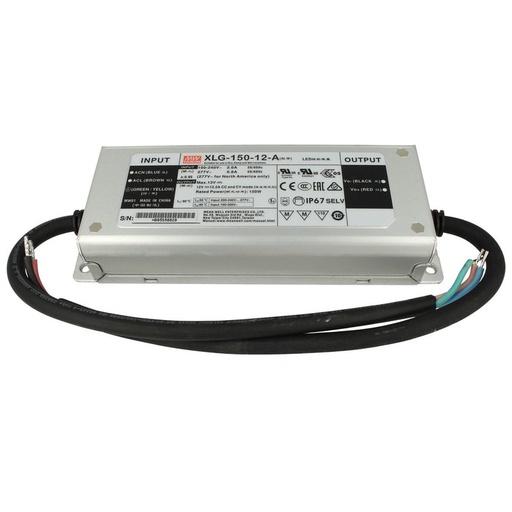 [MW-XLG-150-12-A] Alimentatore Trasformatore MW MEAN WELL Impermeabile IP67 12V 150W 12,5A XLG-150-12-A