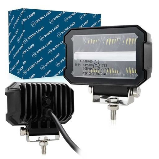[FSL0530] Barra Led Fuoristrada 4,7'' 30W 2800LM 12V 24V IP67 6000K Luci DRL Bianco e Frecce Arancione Incorporato