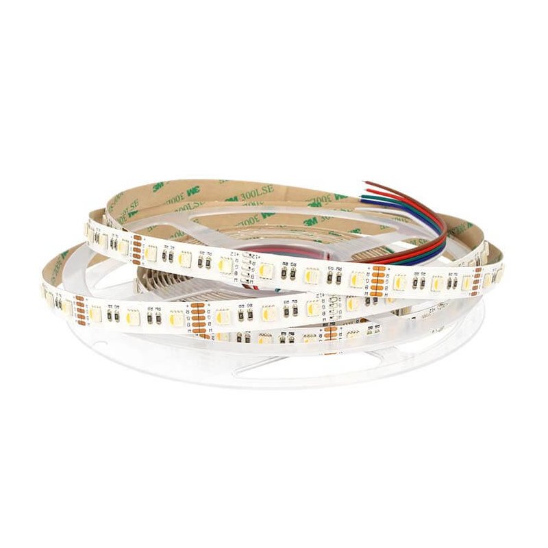 [BL1247C] Bobina Striscia Led RGBW Caldo RGB+WW 12V 20W/M 300 Smd 5 Metri
