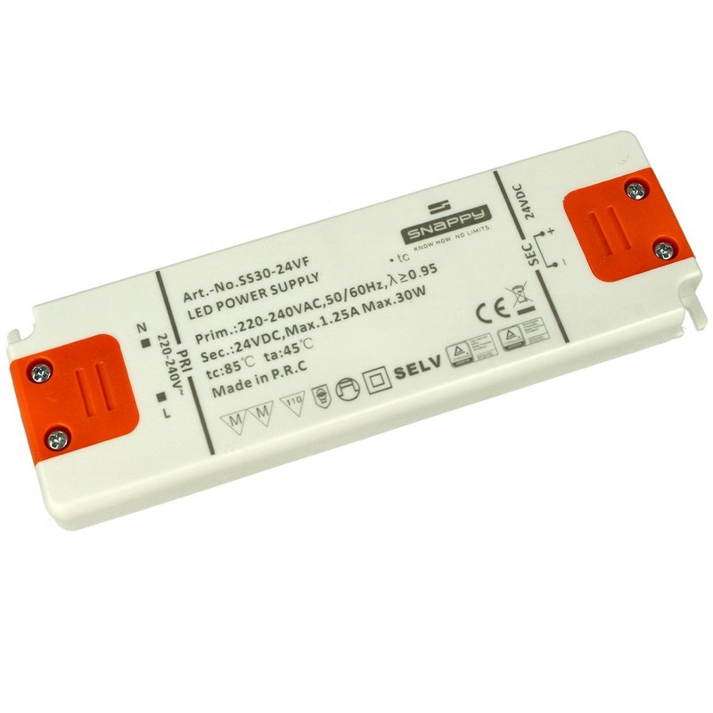 [CV62030] Alimentatore Trasformatore Slim 24V 30W 1,25A 14mm SNAPPY SS30-24VF