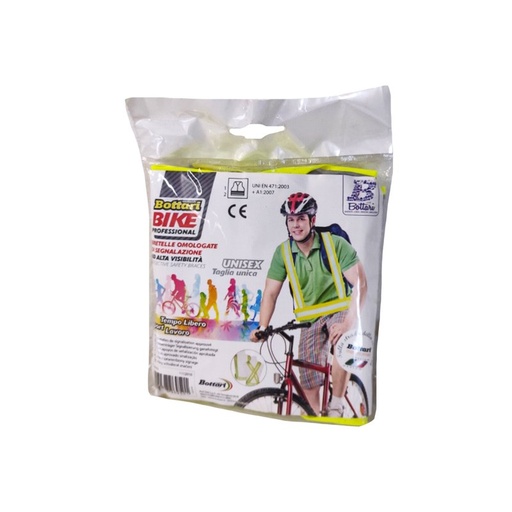 [A096950] Bretelle Di Segnalazione Riflettenti Omologate Sicurezza Per Bicicletta Taglia Unica