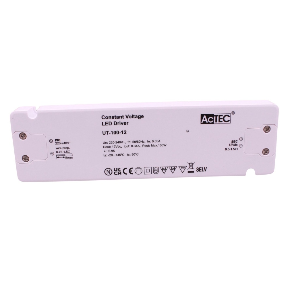 Alimentatore Trasformatore Ultra Slim 12V Tensione Costante CV