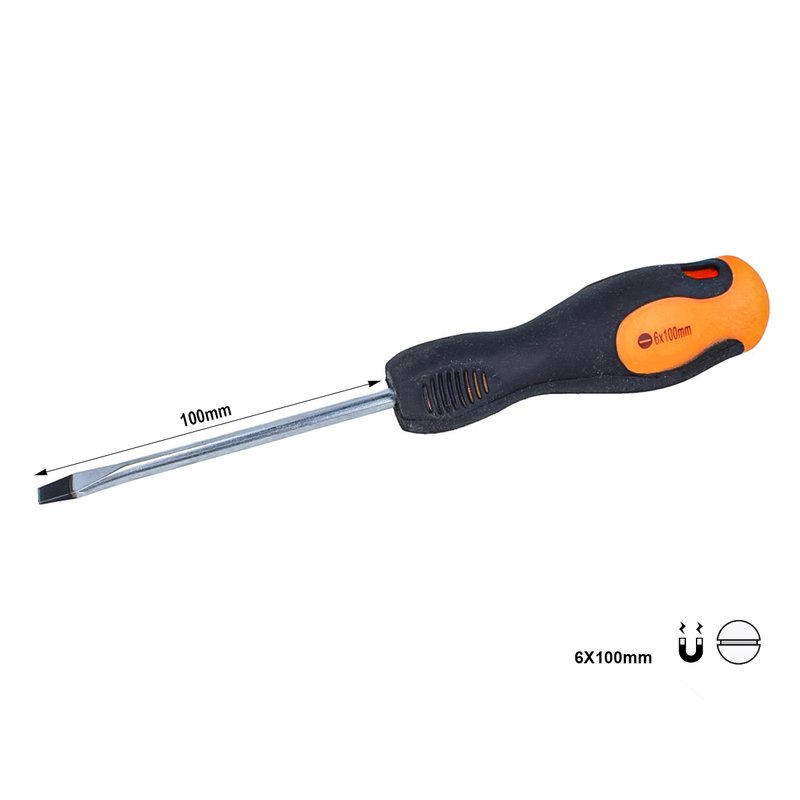 Cacciavite a Taglio 6X100mm Con Punta Magnetica
