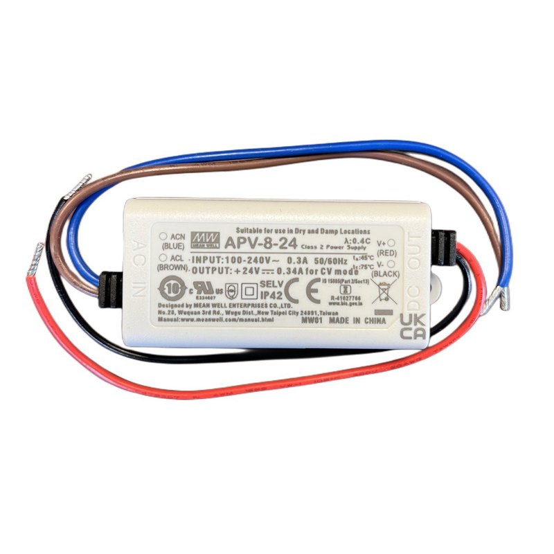 [MW-APV-8-24] MW MEAN WELL APV-8-24 Alimentatore 8W 24V 0,34A IP30 Input 220V e 110V