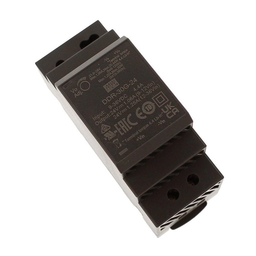 [MW-DDR-30G-24] MeanWell DDR-30G-24 Alimentatore a montaggio su guida DIN Input 9-36V Output 24V 1,25A 30W