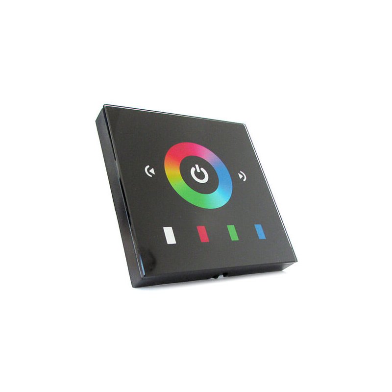 Centralina RGB Led Kit Controller Touch Panel Full Color Da Incasso Quadrata 12V 12A Per Strip Bobina Led TM08E2