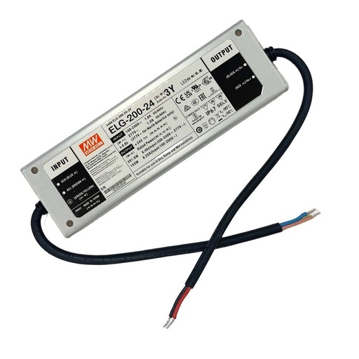 [MW-ELG-200-24-3Y] MW MEAN WELL ELG-200-24-3Y Alimentatore IP67 200W 24V 8,4A Input 220V e 110V