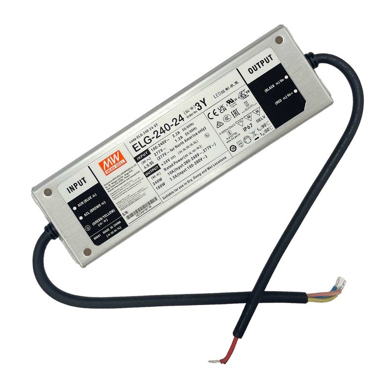 [MW-ELG-240-24-3Y] MW MEAN WELL ELG-240-24-3Y Alimentatore IP67 200W 24V 10A Input 220V e 110V
