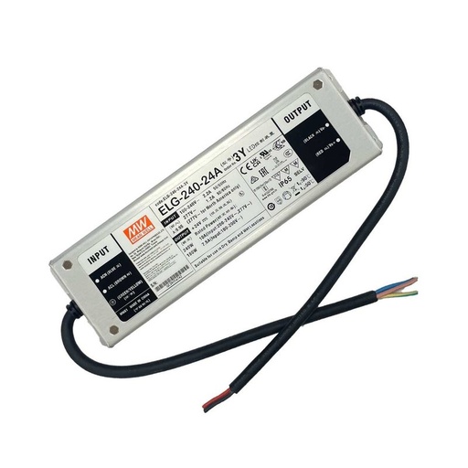 [MW-ELG-240-24A-3Y] MW MEAN WELL ELG-240-24A-3Y Alimentatore IP67 200W 24V 10A Input 220V e 110V