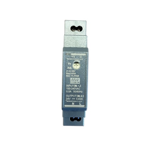 [MW-HDR-15-24] MW MEAN WELL HDR-15-24 Alimentatore Guida DIN Ultra Slim 15W 24V 0,63A Input 220V e 110V