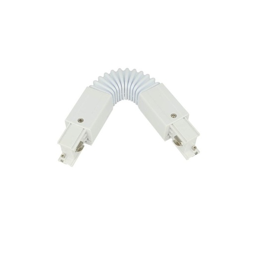 [CB40155] Connettore Giunto Curvabile Forma L Colore Bianco Per Barra Sistema Binario Trifase CB40103