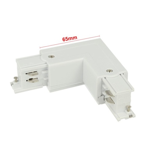 [CB40122R] Connettore Giunto Forma L Destro Colore Bianco Per Barra Sistema Binario Trifase CB40103