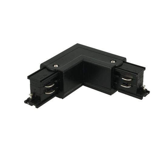 [CB40222R] Connettore Giunto Forma L Destro Colore Nero Per Barra Sistema Binario Trifase CB40203
