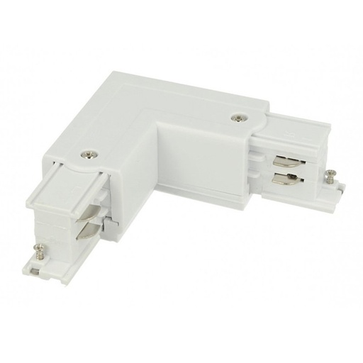 [CB40122L] Connettore Giunto Forma L Sinistro Colore Bianco Per Barra Sistema Binario Trifase CB40103