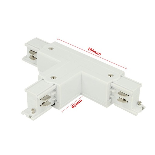 [CB40133R] Connettore Giunto Forma T Destro Colore Bianco Per Barra Sistema Binario Trifase CB40103